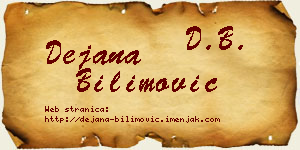 Dejana Bilimović vizit kartica